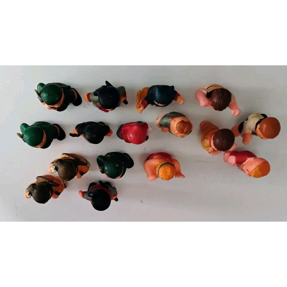 Vintage 1986 SOMA Mini Figures Lot of 16 PVC Toy Ninja Fighters Wrestlers Karate